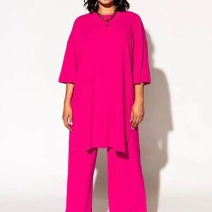 Dressed in LALA Pink Pantsuit